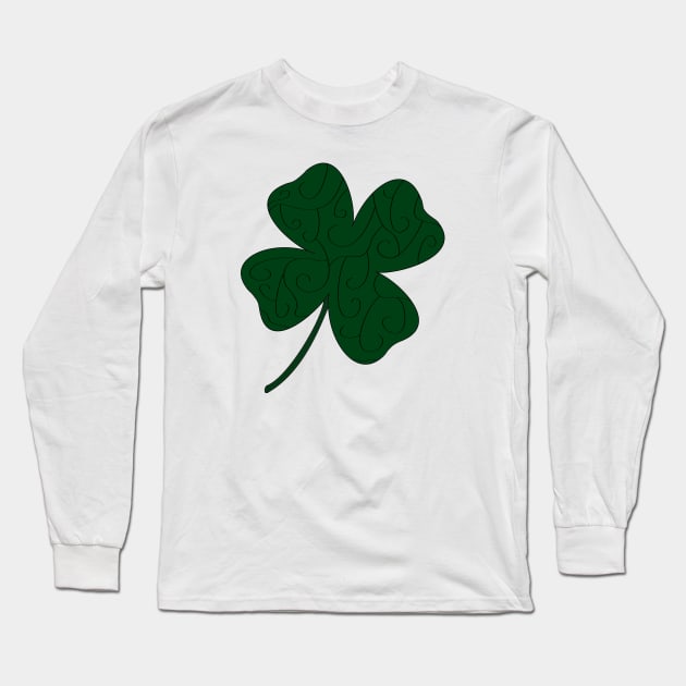 Patterned Four Leaf Clover Long Sleeve T-Shirt by thcreations1